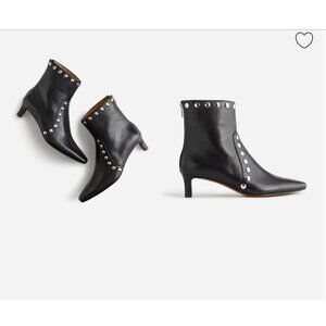 Madewell Black Heeled Boots with Silver Studs